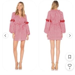 MISA Los Angeles Lissbeth Red Gingham Dress Small